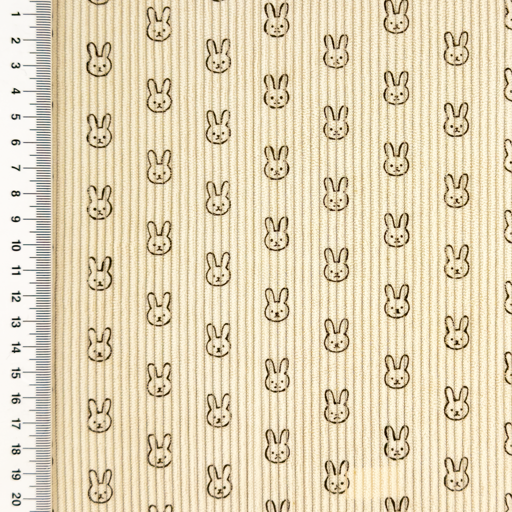 [S2419R] Baby Rib Cord Printed Stretch Little Bunny