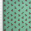 [S2420R-1110] [S2420R] Baby Rib Cord Printed Stretch Little Cherry's (Old Green)