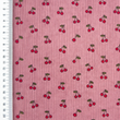 [S2420R-1115] [S2420R] Baby Rib Cord Printed Stretch Little Cherry's (Old Pink)