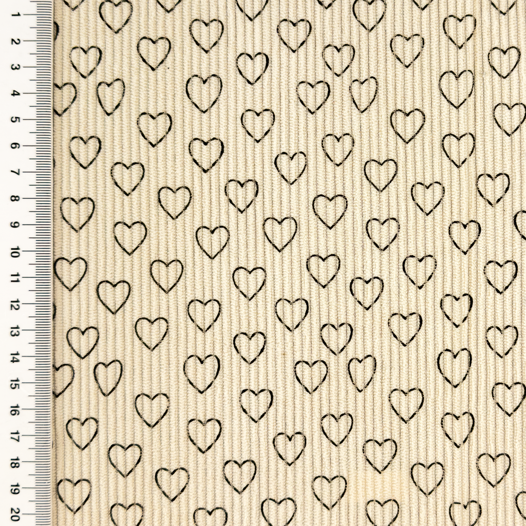 [S2421R] Baby Rib Cord Printed Stretch Little Love