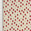 [S2422R-1082] [S2422R] Baby Rib Cord Printed Stretch Little Strawberries (Light Sand)