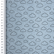 [S2423R-1107] [S2423R] Baby Rib Cord Printed Stretch Little Clouds (Old Blue)