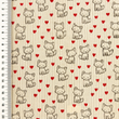 [S2425R-1082] [S2425R] Baby Rib Cord Printed Stretch Little Foxes (Light Sand)