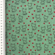 [S2425R-1110] [S2425R] Baby Rib Cord Printed Stretch Little Foxes (Old Green)