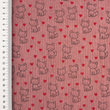 [S2425R-1115] [S2425R] Baby Rib Cord Printed Stretch Little Foxes (Old Pink)