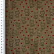 [S2425R-1127] [S2425R] Baby Rib Cord Printed Stretch Little Foxes (Taupe)