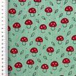 [S2429R-1110] [S2429R] Baby Rib Cord Printed Stretch Little Mushrooms (Old Green)