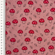 [S2429R-1115] [S2429R] Baby Rib Cord Printed Stretch Little Mushrooms (Old Pink)