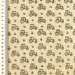 [S2430R-1082] [S2430R] Baby Rib Cord Printed Stretch Tractor's (Hell Sand)
