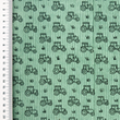 [S2430R-1110] [S2430R] Baby Rib Cord Printed Stretch Tractor's (Old Green)