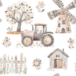 [S2387R-3683] [S2387R] Jersey Digital Printed Boho Farm (Design C)