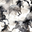 [S2389R-3683] [S2389R] Jersey Digital Printed Majestic Horses (Design C)