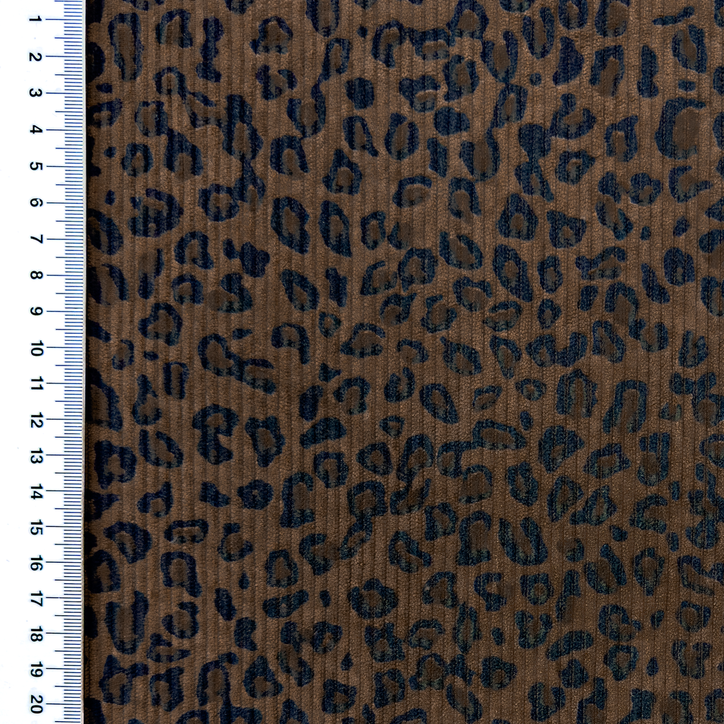 [S2526R] Baby Rib Cord Printed Stretch Animal Print