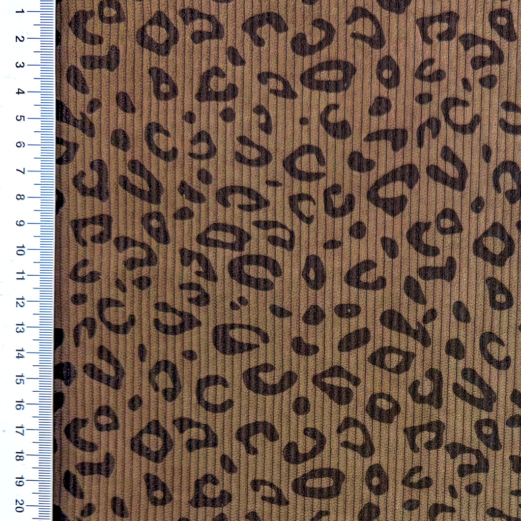 [S2527R] Baby Rib Cord Printed Stretch Panther