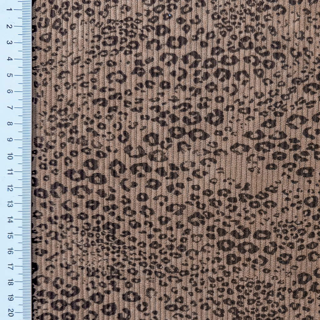 [S2528R] Baby Rib Cord Printed Stretch Small Panther