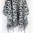 [S2550R-1053] [S2550R] Boiled Wool Panther Poncho's (Grey)