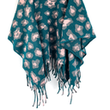 [S2550R-1119] [S2550R] Boiled Wool Panther Poncho's (Petrolio)