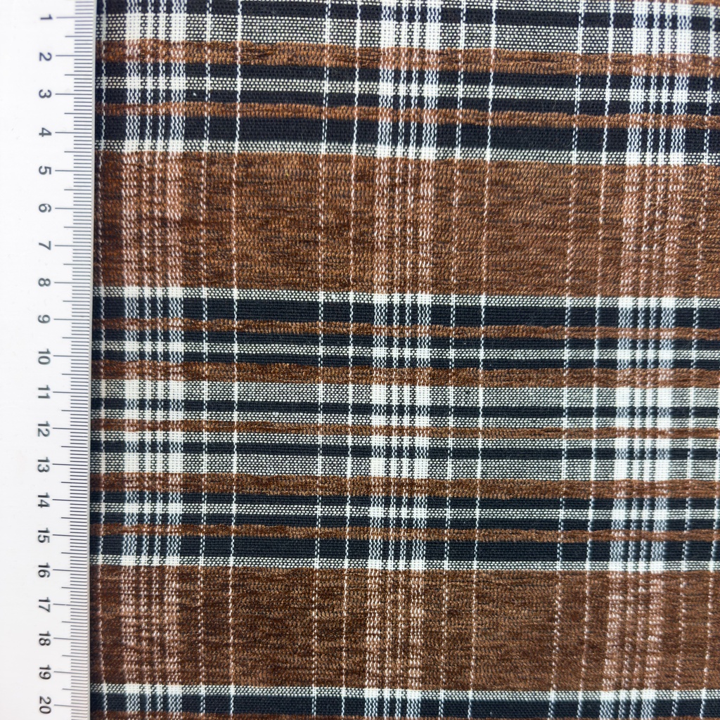 [S2553R] Check Coat Fabric