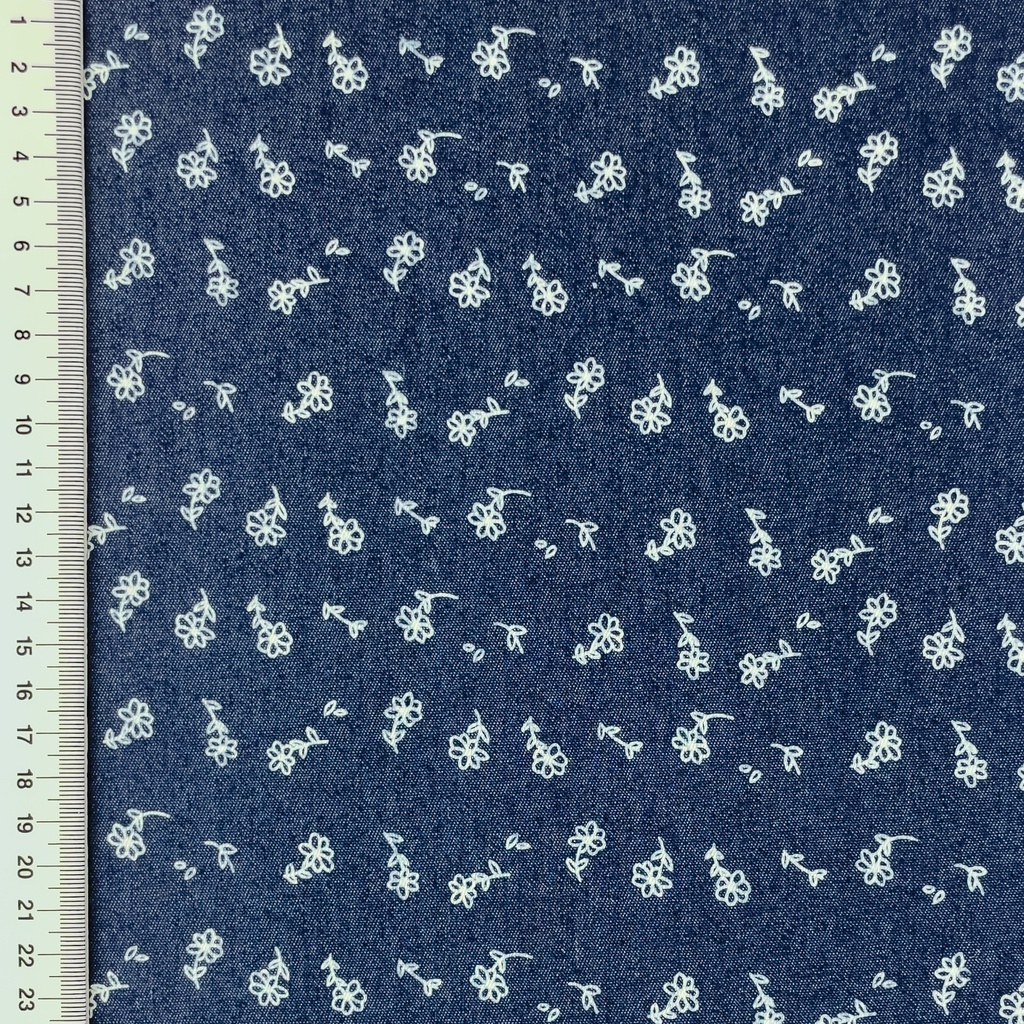 [S2608R] Stretch Jeans Small Retro Flowers