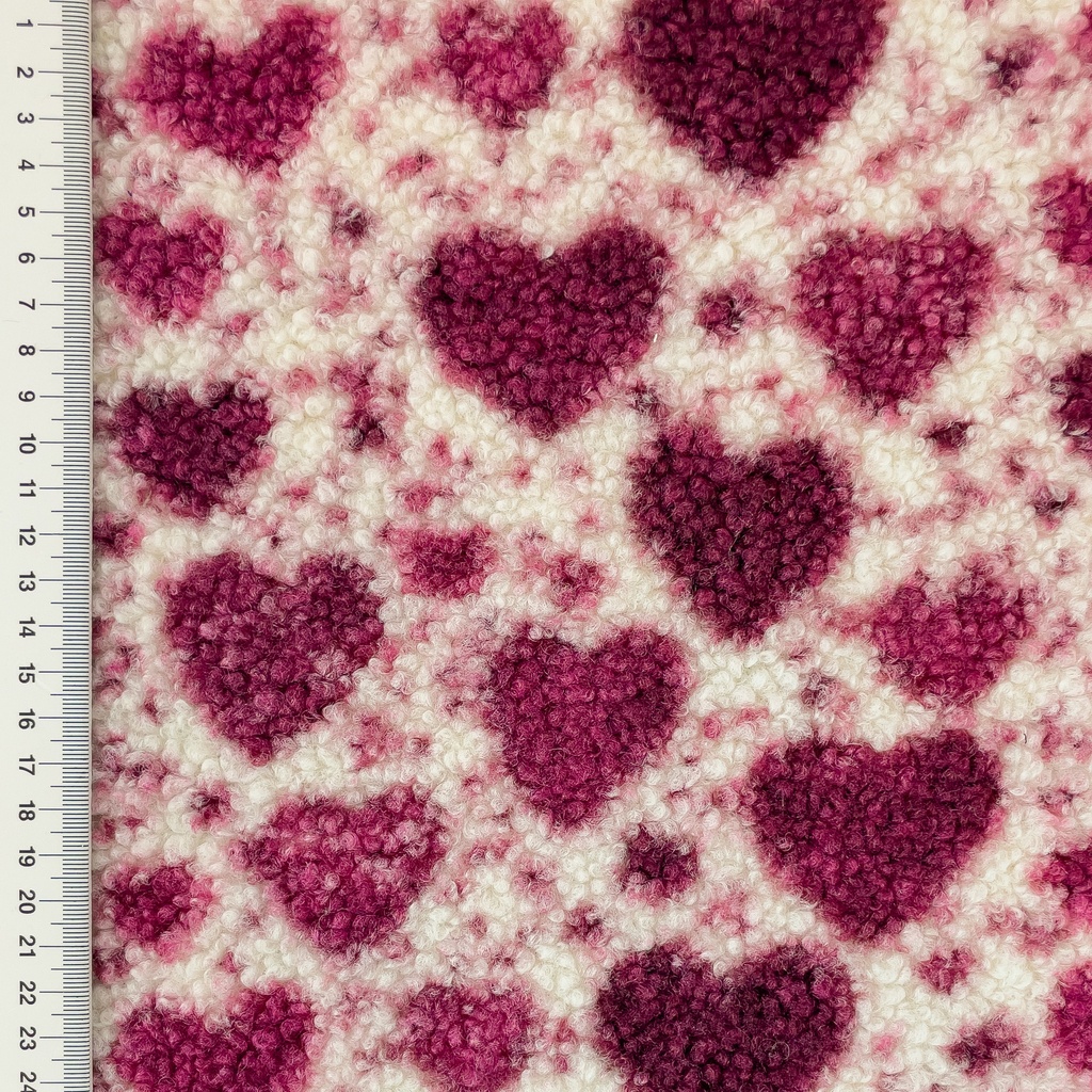 [S2633R] Teddy With Printed Hearts