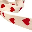 [743R-1103] [743R] Webbing With Hearts 40 mm (Blanc Cassé)