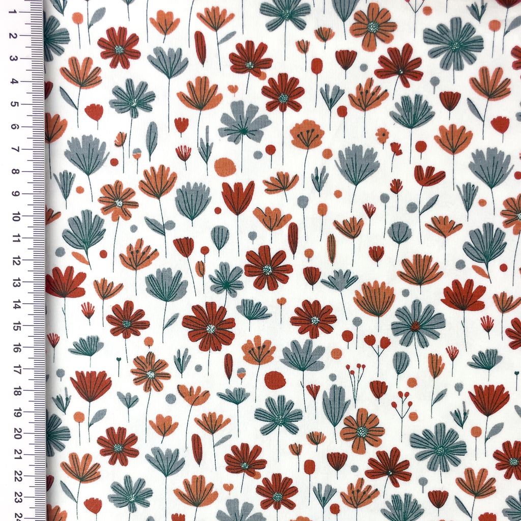 [S2699L] Jersey Printed Flowers
