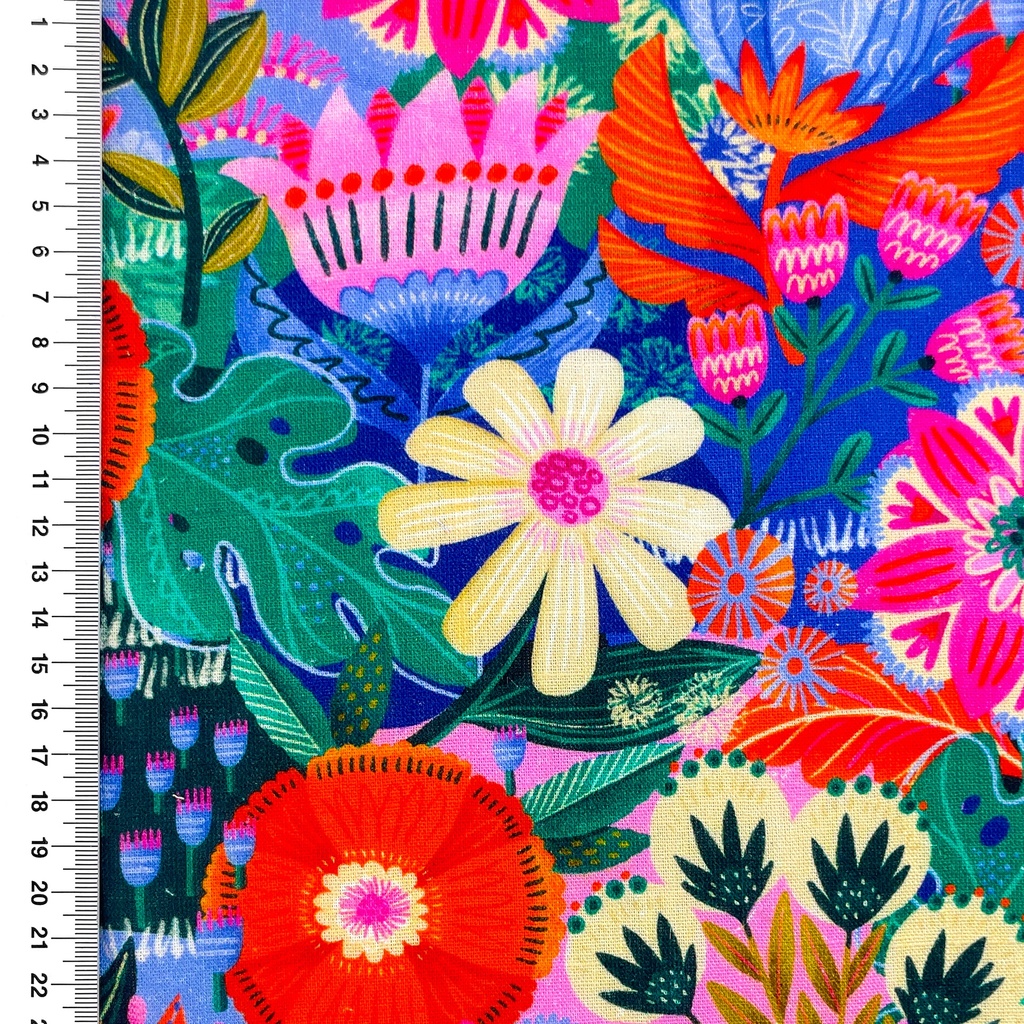 [S2690R] Viscose Linen Digital Printed Bright And Bold