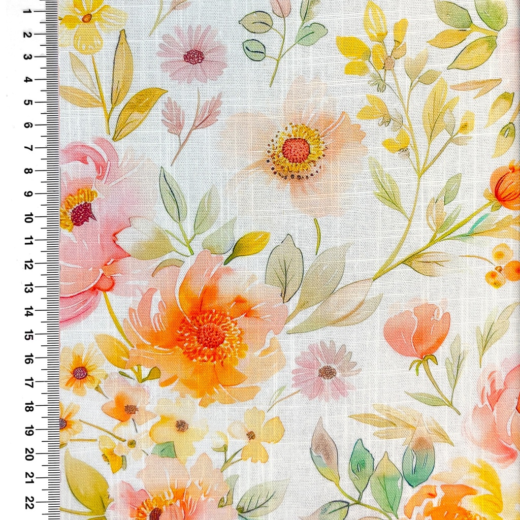 [S2691R] Viscose Linen Digital Printed Floral