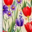 [S2695R-3681] [S2695R] Viscose Lycra Heavy Digital Printed Tullips (Design A)
