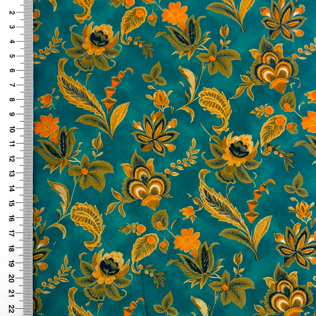 [S2734L] Rayon Poplin Printed Barrock Flowers