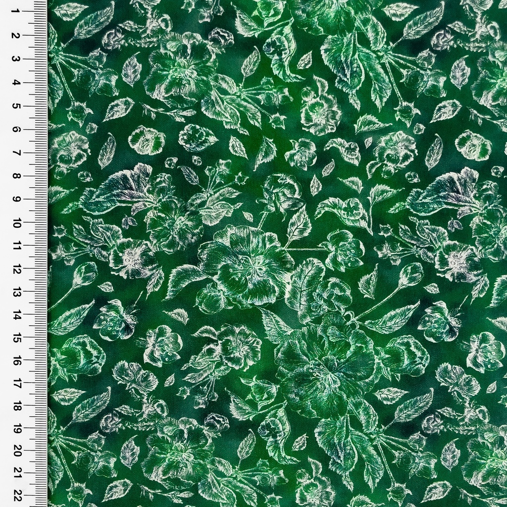 [S2740L] Rayon Poplin Printed White Flowers