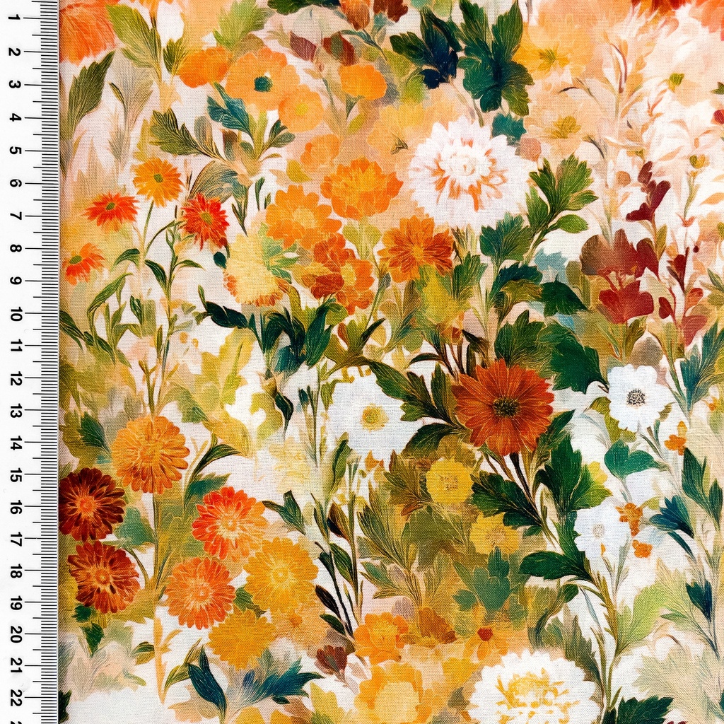 [S2725R] Rayon Poplin Printed Wild Flowers