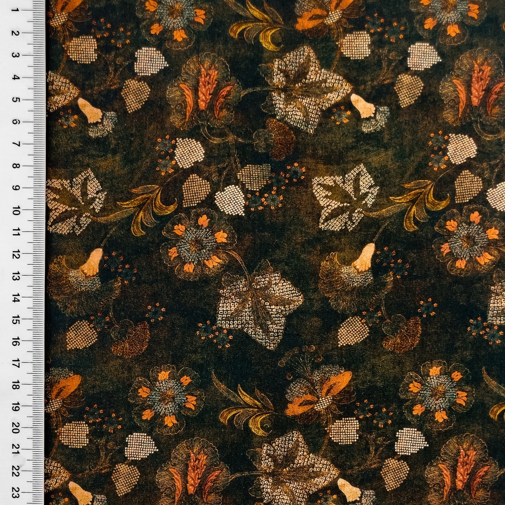 [S2728R] Rayon Poplin Printed Dark Barrock
