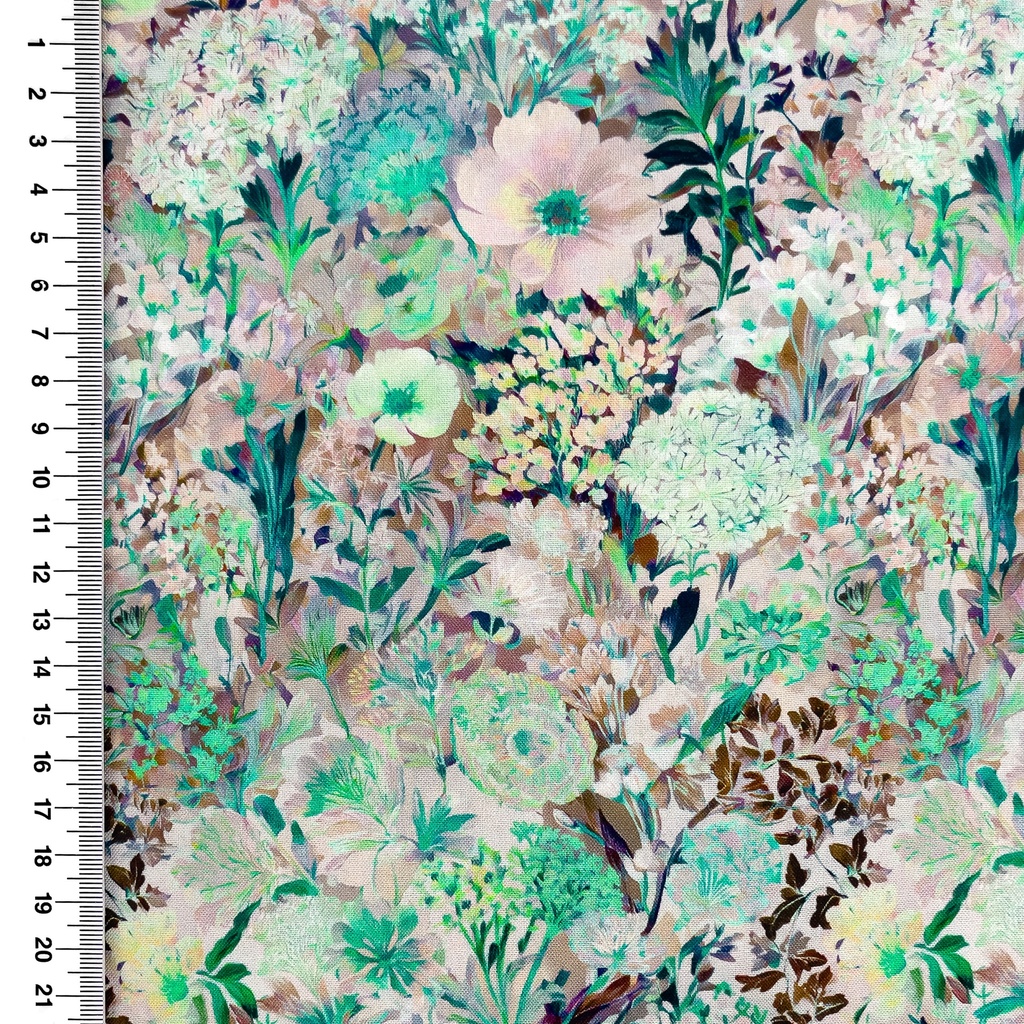 [S2729R] Rayon Poplin Printed Multi Flowers