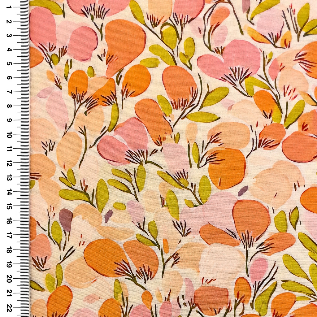 [S2736R] Rayon Poplin Printed Simplistic Flowers
