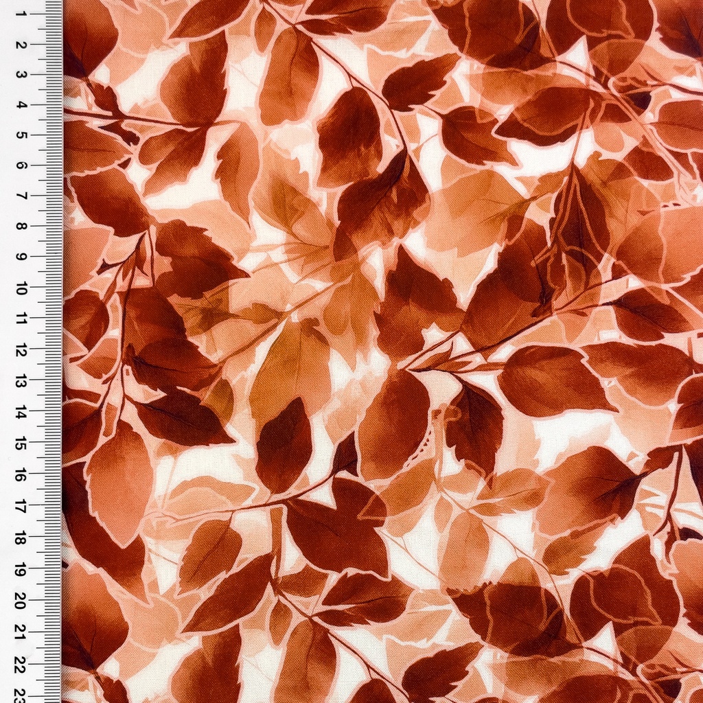 [S2744R] Rayon Poplin Printed Leafs