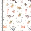 [S2758R-3682] [S2758R] Poplin Digital Printed Tiny Ocean Pals (Design B)
