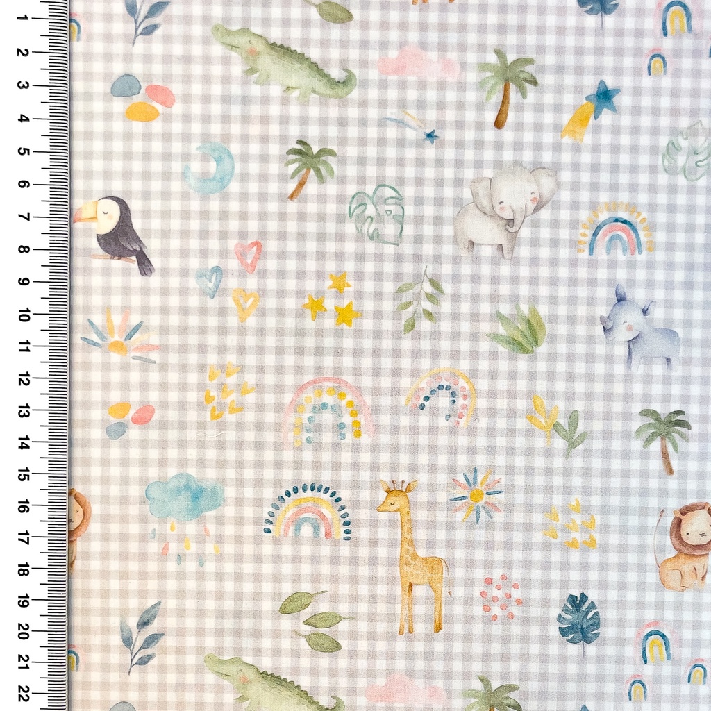 [S2759R] Poplin Digital Printed Tiny Animal Kingdom