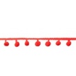 [002R-10023] [002R] Pom Pom Lace Middle (Red)