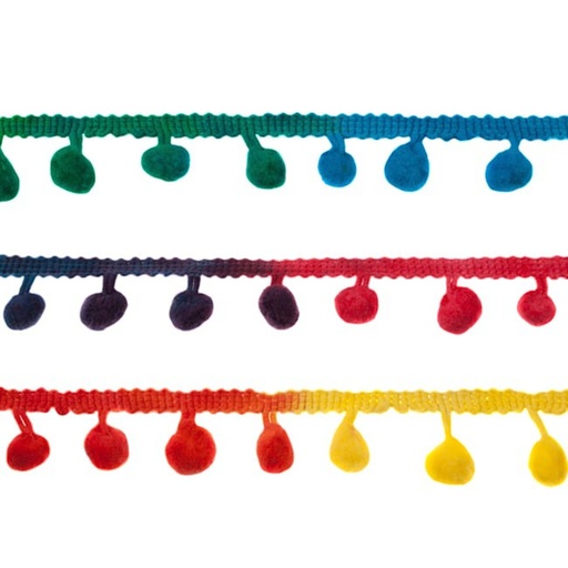 [005R] Rainbow Pom Pom Lace