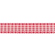 [006R-10240] [006R] Check Ribbon With Stitch Edge (Red)