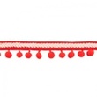 [014R-44159] [014R] Pom Pom Lace Herringbone (Red)