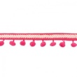 [014R-44160] [014R] Pom Pom Lace Herringbone (Fuchsia)