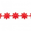 [018R-42678] [018R] Fleur Au Crochet Avec Perle  (Rouge)