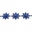 [018R-42681] [018R] Fleur Au Crochet Avec Perle  (Bleu Foncé)