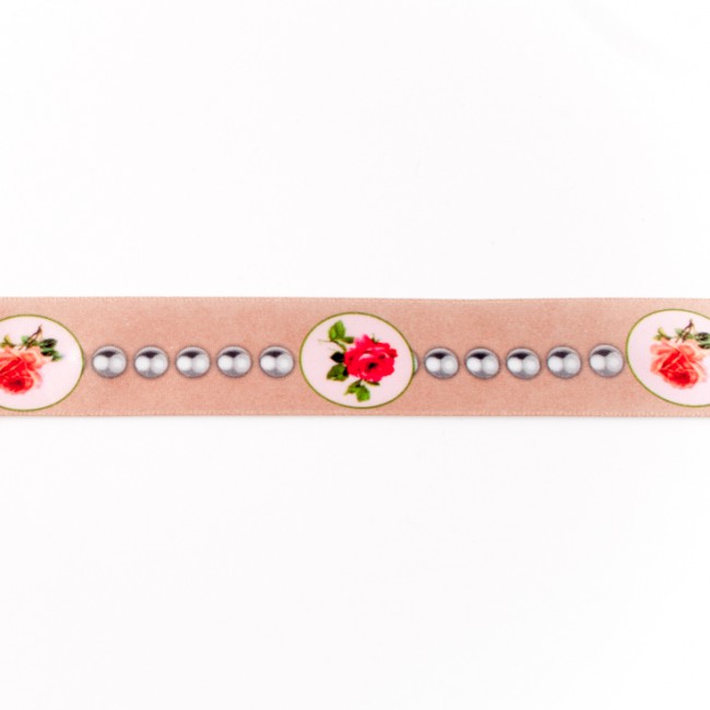 [036R] Satin Ribbon Rose Pearl