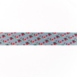 [037R-11001] [037R] Ruban Satin Fleurs (Gris Foncé)