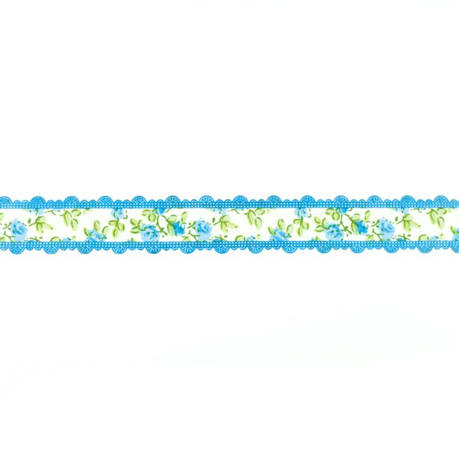 [043R] Nastro Stampato Con Pizzo