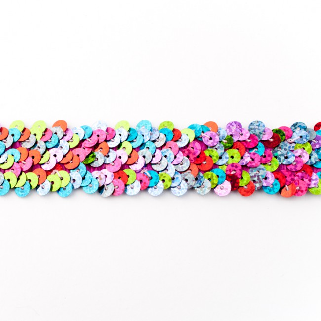 [095R] Rekbaar Paillettenband Multi 30 mm