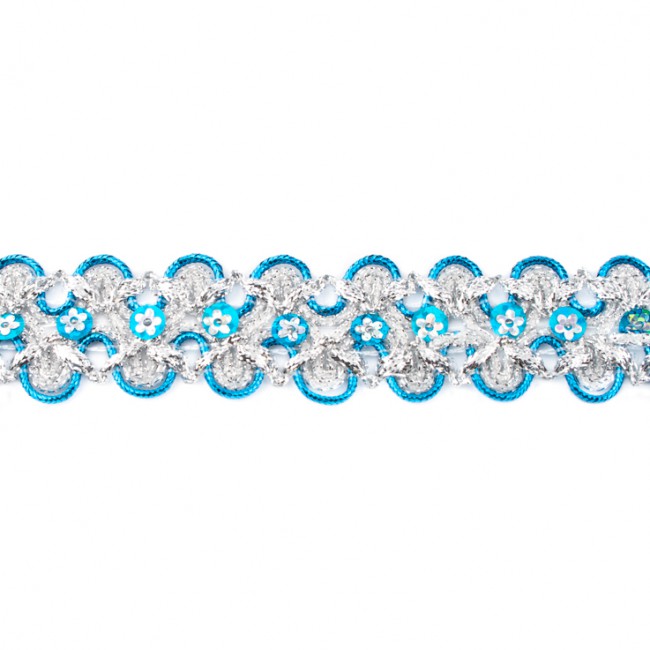 [157R] 2-Coloured Sequin Trim Flower